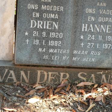 SANDT Hannes, van der 1916-1979 &amp; Drien 1920-1982