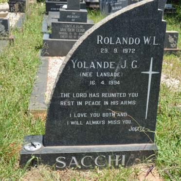 SACCHI Rolando W.L. -1972 &amp; Yolande J.G. LANSADE -1994