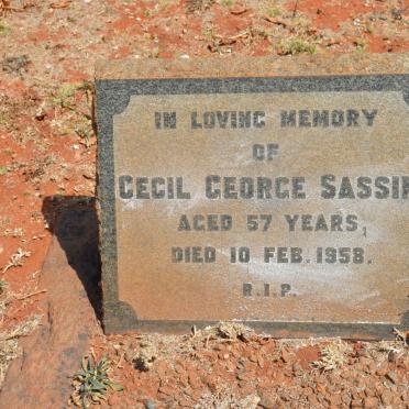 SASSIN Cecil George -1958