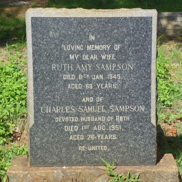 SAMPSON Charles Samuel -1951 &amp; Ruth Amy -1945