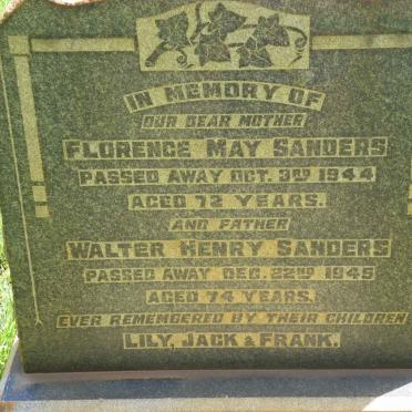 SANDERS Walter Henry -1945 &amp; Florence May -1944