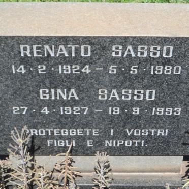 SASSO Renato 1924-1980 &amp; Gina 1927-1993