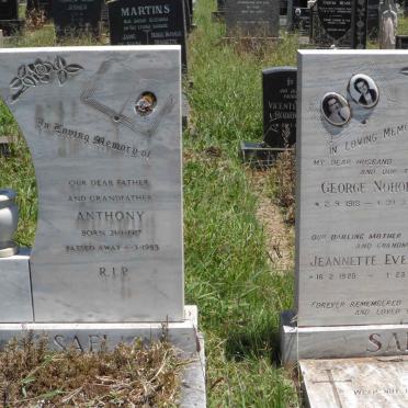 SAFI George Nohora 1918-1976 &amp; Jeannette Evelyn 1925-1991