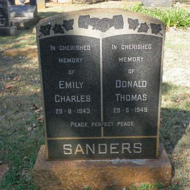 SANDERS Donald Thomas -1949 &amp; Emily Charles -1943