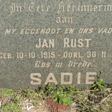 SADIE Jan Rust 1915-1958