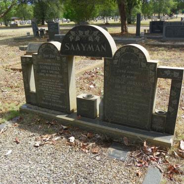 SAAYMAN George Johannes 1910-1955 &amp; Sophia Eliza 1914-1991 :: SAAYMAN Peter 1932-1999