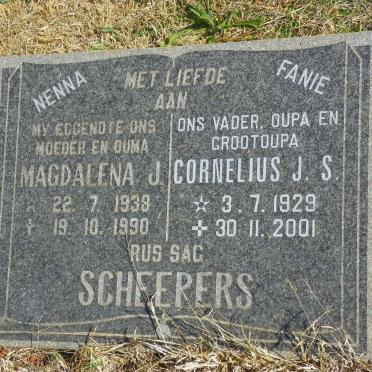SCHEEPERS Cornelius J.S. 1929-2001 &amp; Magdalena J. 1938-1990