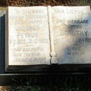 SCHREIDER Jacobus Petrus 1922-1963 :: SCHREIDER Dorothy 1924-1991