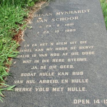 SCHOOR Riaan Mynhardt, van 1910-1983