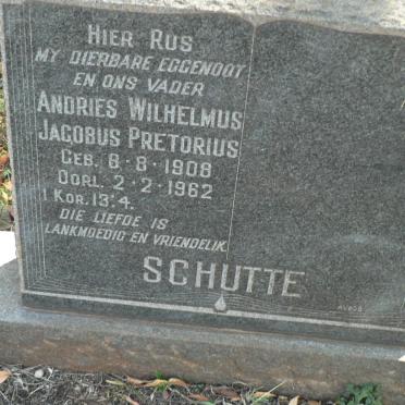 SCHUTTE Andries Wilhelmus Jacobus Pretorius 1908-1962