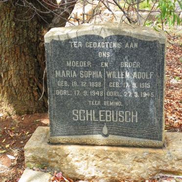 SCHLEBUSCH Maria Sophia 1898-1948 :: SCHLEBUSCH Willem Adolf 1915-1945