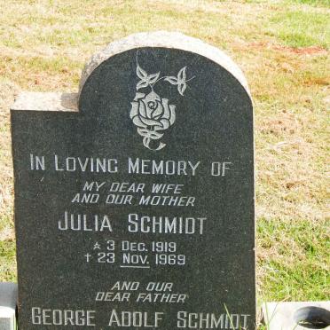 SCHMIDT George Adolf 1914-1982 &amp; Julia 1919-1969