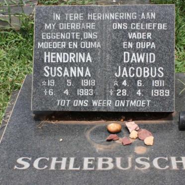 SCHLEBUSCH Dawid Jacobus 1911-1989 &amp; Hendrina Susanna 1918-1983