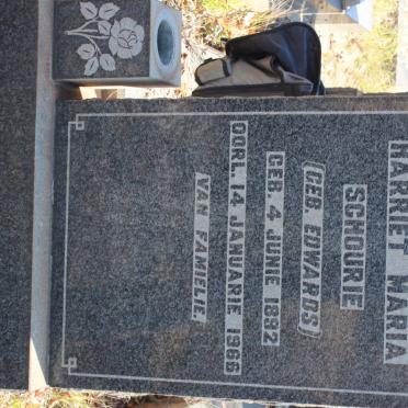 SCHOURIE Harriet Maria nee EDWARDS 1892-1966