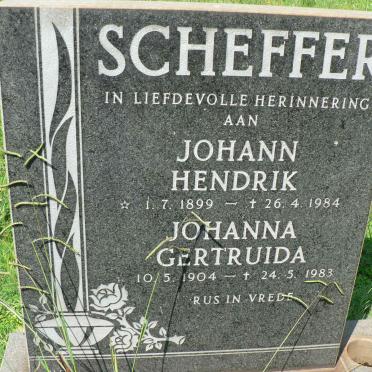 SCHEFFER Johann Hendrik 1899-1984 &amp; Johanna Gertruida 1904-1983