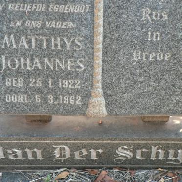 SCHYFF Matthys Johannes, van der 1922-1962