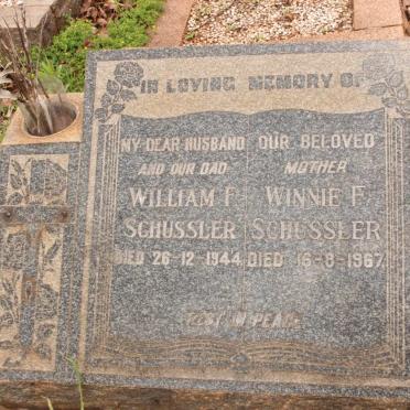 SCHUSSLER William F. -1944 &amp; Winnie F. -1967