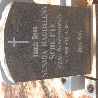 SCHUTTE Susara Magdalena nee BADENHORST 1912-1974