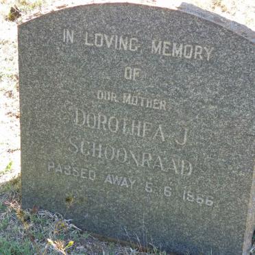 SCHOONRAAD Dorothea J. -1966