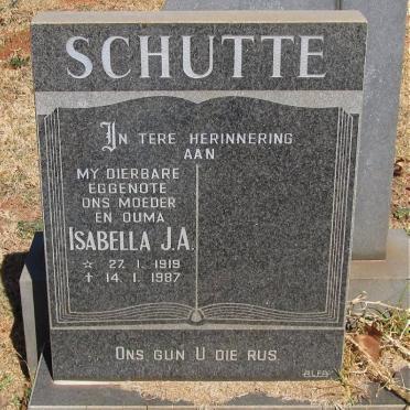 SCHUTTE Isabella J.A. 1919-1987