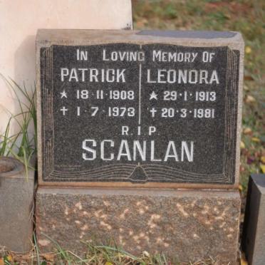 SCANLAN Patrick 1908-1973 &amp; Leonora 1913-1981