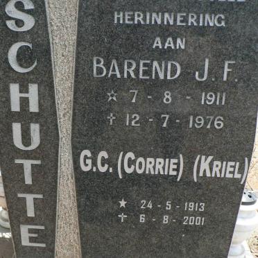 SCHUTTE Barend J.F. 1911-1976 &amp; G.C. KRIEL 1913-2001