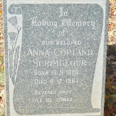 SCRIMGEOUR Anna Copland 1889-1967
