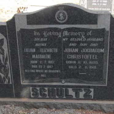 SCHULTZ Johan Jochagom Christoffel 1893-1961 &amp; Lilian Elizabeth Magdalene 1897-1967