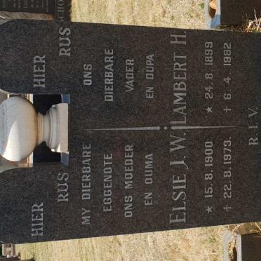 SCHLEBUSCH Lambert H. 1899-1982 &amp; Elsie J.W. 1900-1973