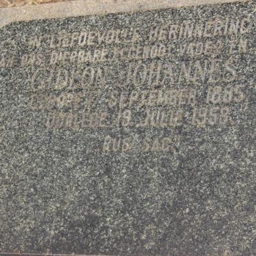 SCHEEPERS Gideon Johannes 1885-1958