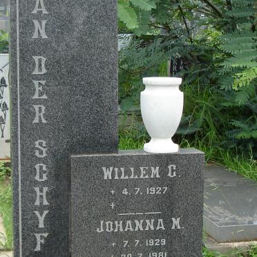 SCHYF Willem C., van der 1927- &amp; Johanna M. 1929-1981