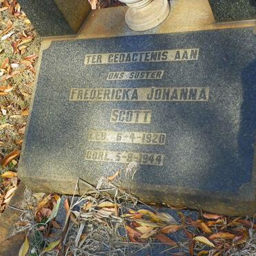SCOTT Fredericka Johanna 1920-1944