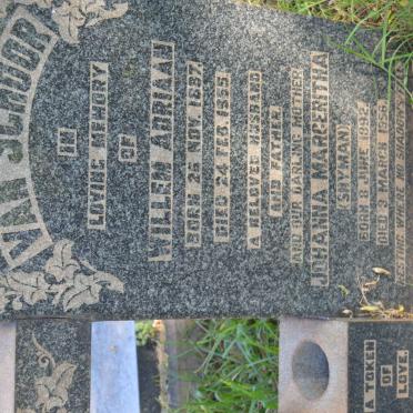 SCHOOR Willem Adriaan, van 1887-1955 &amp; Johanna Margeritha SNYMAN 1892-1956