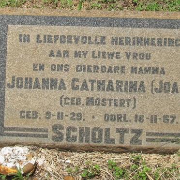 SCHOLTZ Johanna Catharina nee MOSTERT 1929-1957