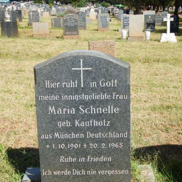 SCHNELLE Maria nee KAUFHOLZ 1901-1965