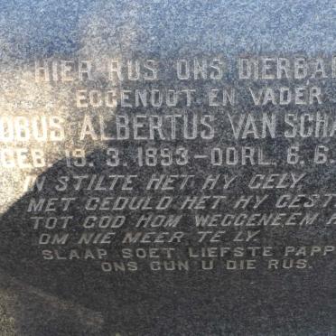 SCHALKWYK Jacobus Albertus, van 1893-1953