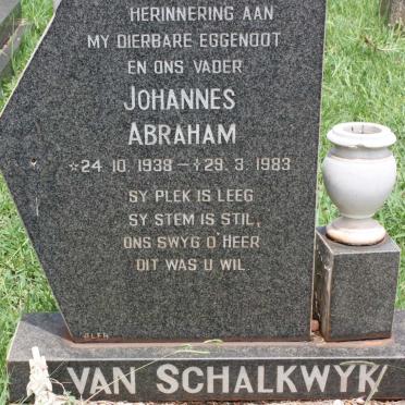 SCHALKWYK Johannes Abraham, van 1938-1983