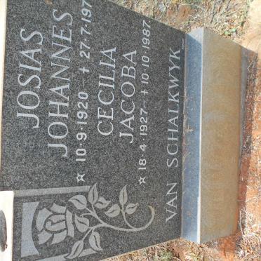 SCHALKWYK Josias Johannes, van 1920-197? &amp; Cecilia Jacoba 1927-1987