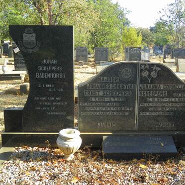 SCHEEPERS Johanne Christian Ernst 1895-1972 & Johanna Cornelia SNYMAN 1897-1948