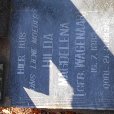 SCHOEMAN Hilda Magdelena nee WAGENAAR 1883-1961