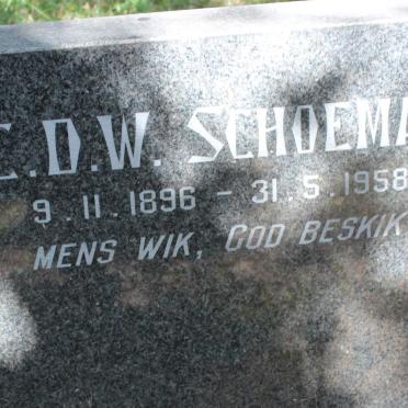 SCHOEMAN C.D.W. 1896-1958