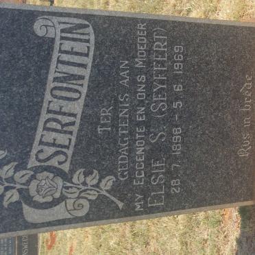 SERFONTEIN Elsie S. nee SEYFFERT 1898-1969
