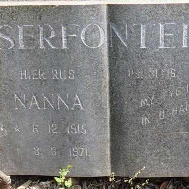 SERFONTEIN Nanna 1915-1971