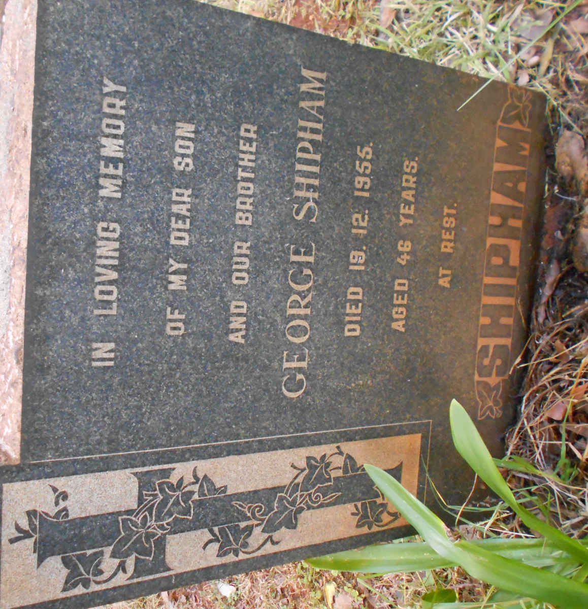 SHIPHAM George -1955