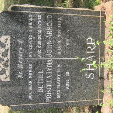 SHARP John Arnold -1953 &amp; Bethel Priscilla Lydia -1975