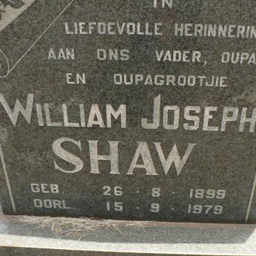 SHAW William Joseph 1899-1979