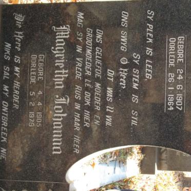 SHERRATT William 1907-1964 &amp; Magrietha Johanna 1905-1979