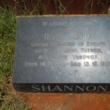 SHANNON Rose Mary 1952-1979