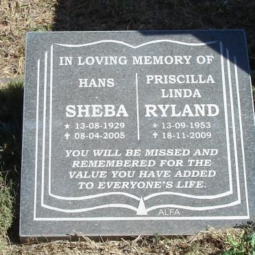 SHEBA Hans 1929-2005 :: RYLAND Priscilla Linda 1953-2009