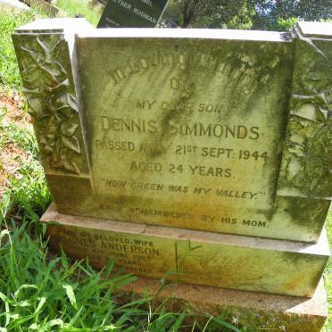 SIMMONDS Dennis -1944 :: ANDERSON Agnes -1965